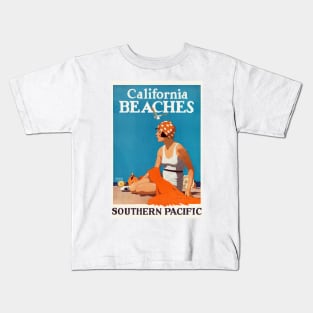 California Beaches Vintage Poster 1923 Kids T-Shirt